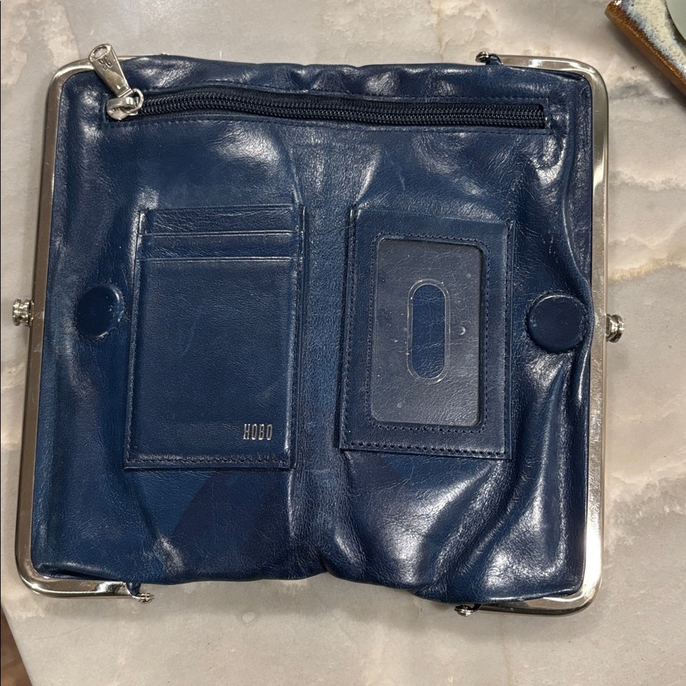 Navy and silver Hobo Lauren wallet/clutch - Picture 2 of 5